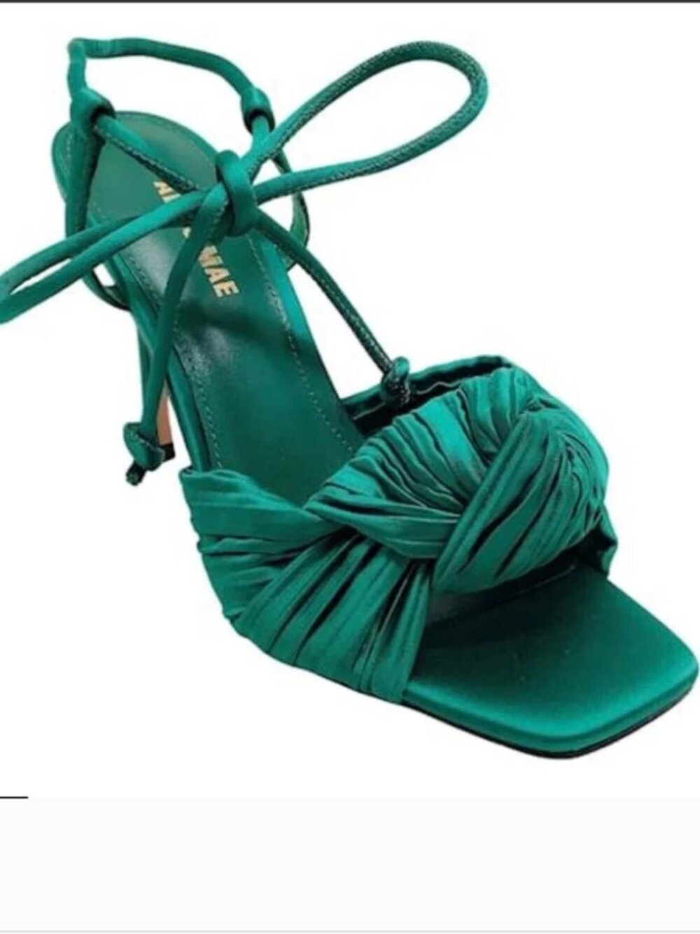 Alias Mae emerald green Satin evening sandals size 36 6 heels gorgeous